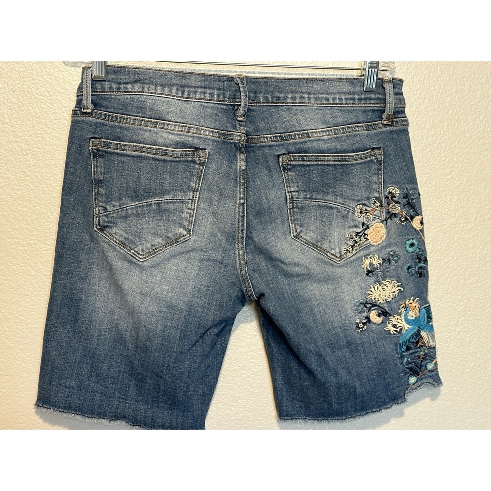 Free People x Driftwood Brandi Denim Bermuda Shorts Sz 29 8.5" Embroidered Boho - Picture 4 of 6